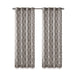 Saratoga - 95" Fretwork Print Grommet Top Window Curtain - Gray - Simple Home Plus