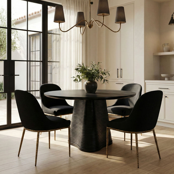Ferro - Upholstered Dining Side Chair With Brushed Gold Legs - Simple Home Plus