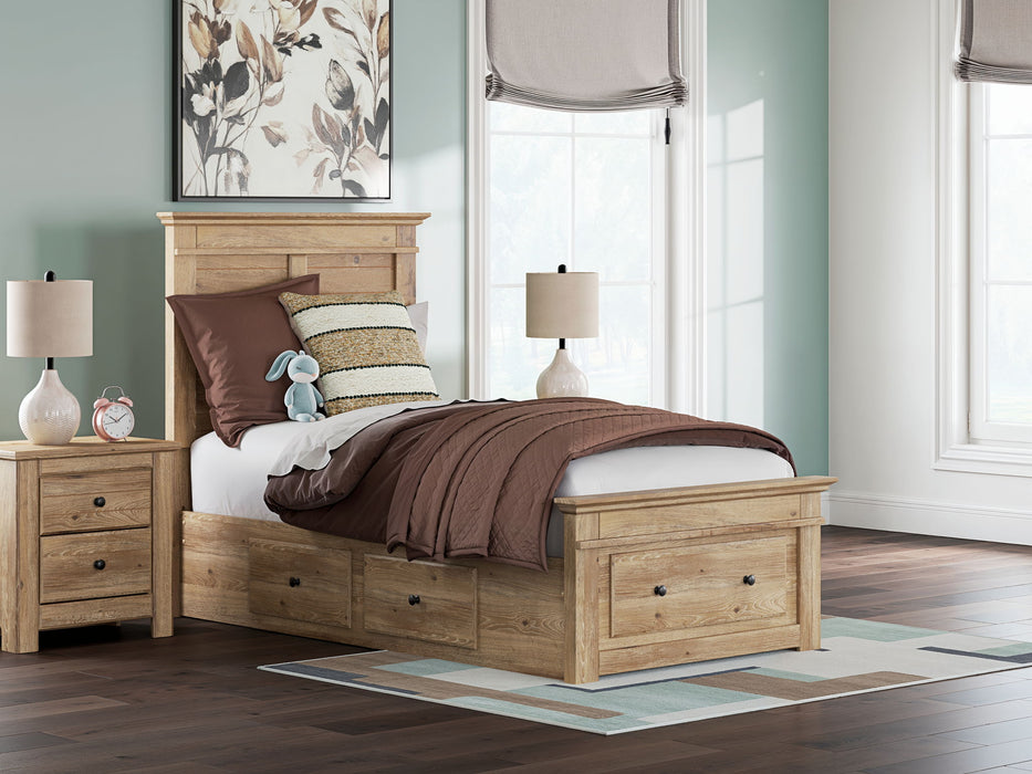 Makidern - Panel Storage Bed With 2 Under Bed Storage Units - Simple Home Plus