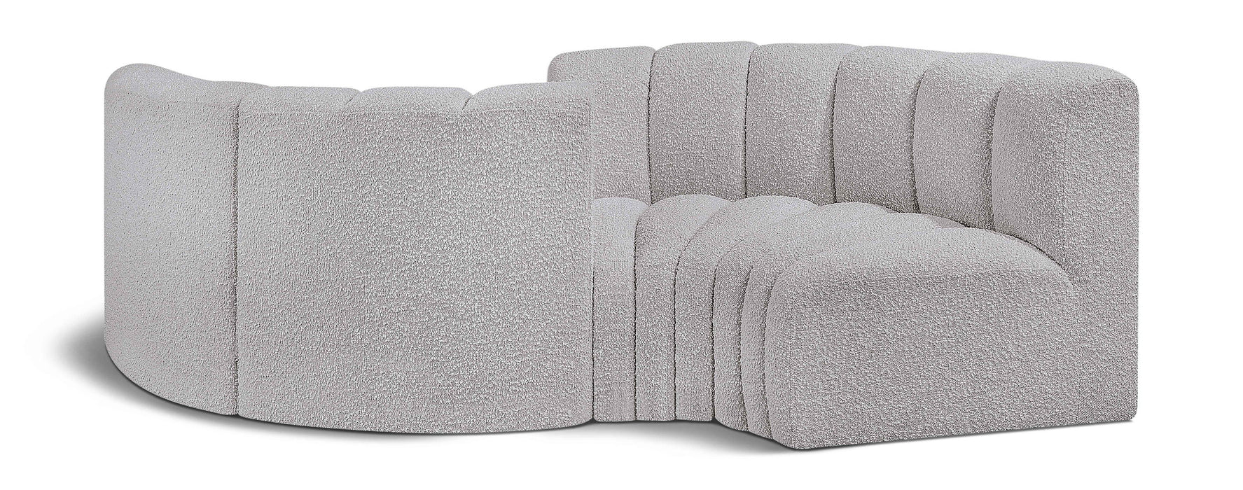 Arc - Boucle Fabric 4 Piece Curved Modular Sofa - Simple Home Plus