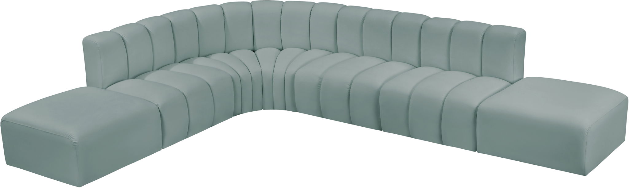 Arc - Faux Leather 7 Piece Corner Modular Sofa - Simple Home Plus