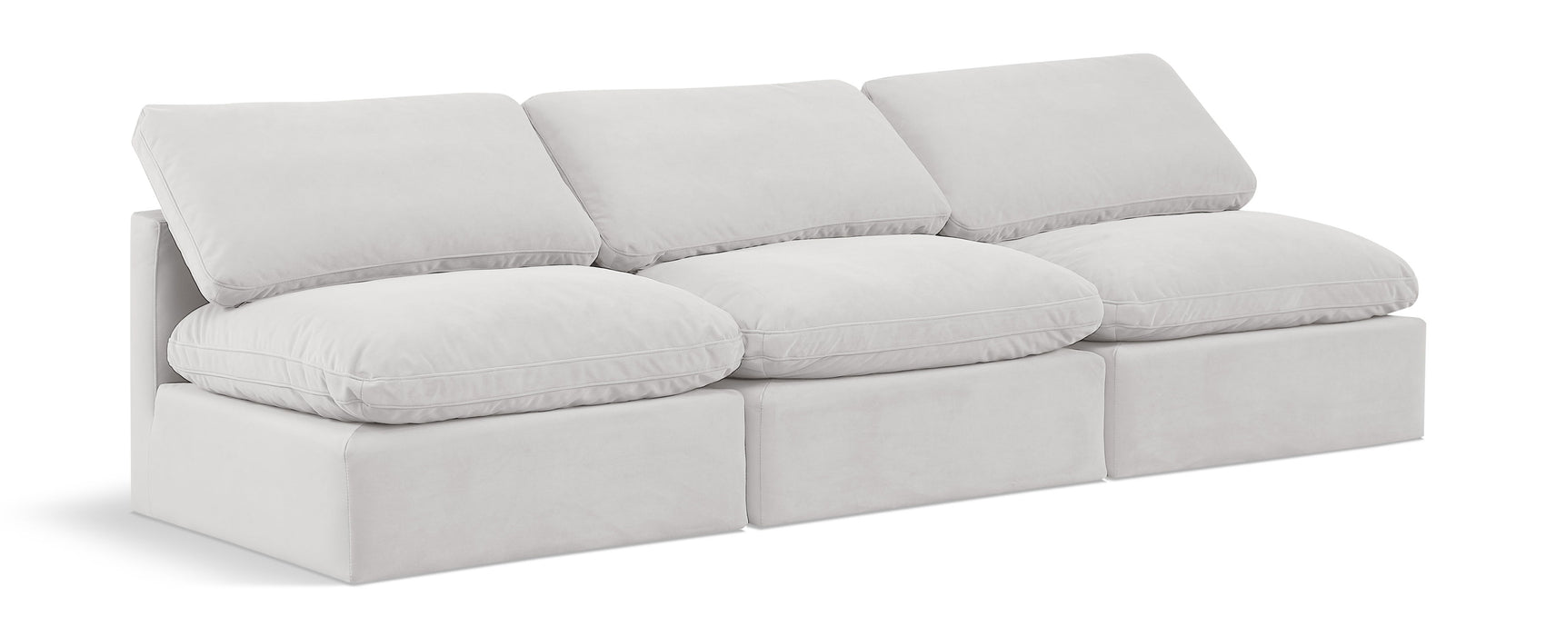 Indulge - Velvet 3 Seat Modular Armless Sofa - Simple Home Plus