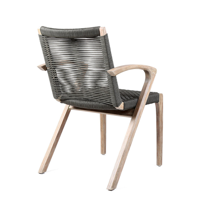 Oasis And Brielle - Outdoor 5 Piece Light Eucalyptus And Concrete Dining Set - Simple Home Plus