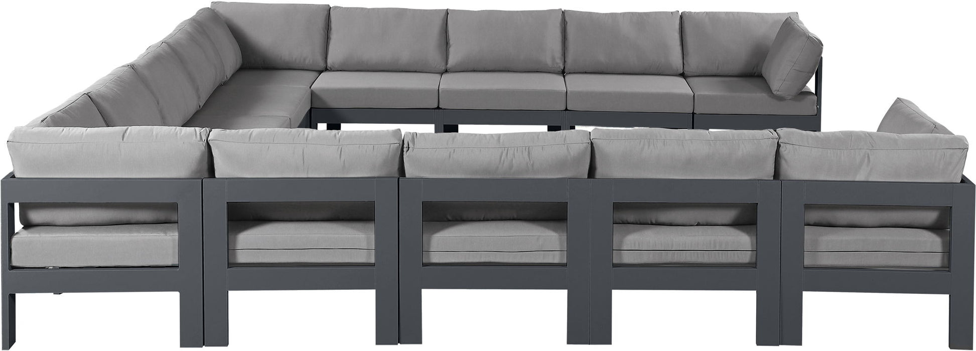 Nizuc - Outdoor Patio 13 Piece Modular Sectional With Gray Frame - Simple Home Plus