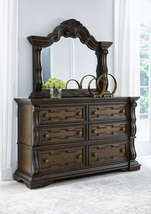 Maylee - Dark Brown - Dresser And Mirror - Simple Home Plus