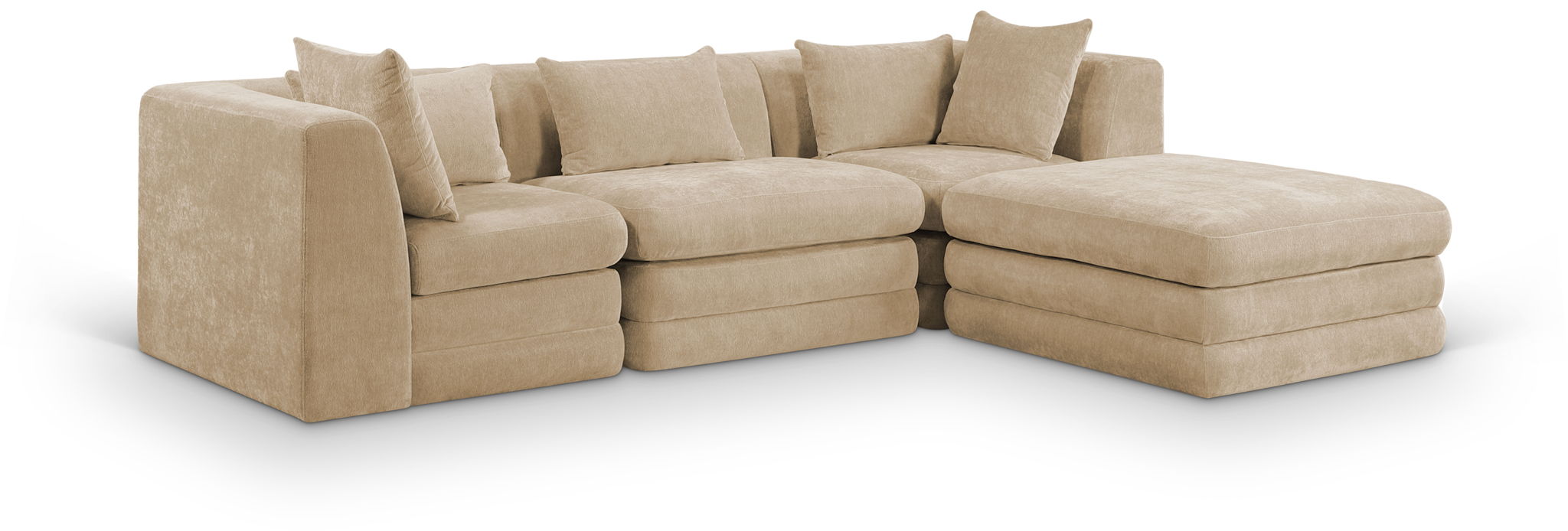 Stellar - 4 Piece Upholstered Modular Sectional - Simple Home Plus