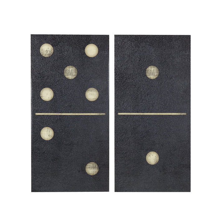 Two Black Dominos - Printed On Canvas (Set of 2) - Black - Simple Home Plus