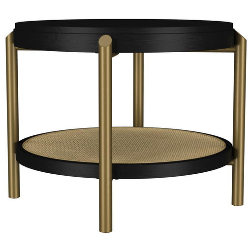 Arini - Round End Side Table With Storage Shelf - Simple Home Plus