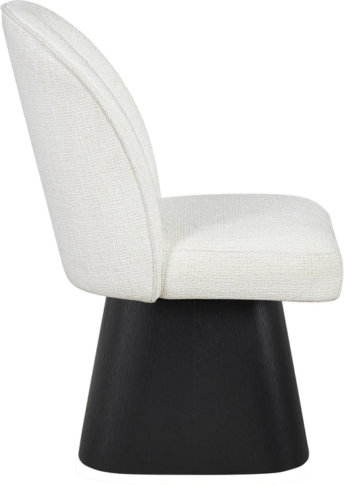 Marlowe - Linen Textured Fabric Upholstered Swivel Dining Side Chair - Stained Black - Simple Home Plus