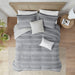 Drew - 5 Piece King Clipped Jacquard Comforter Set With Throw Pillows - Gray - Simple Home Plus
