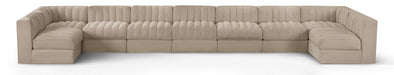 Rummi - Armless Velvet Performance Fabric Upholstered 9 Piece Modular Sectional - Simple Home Plus