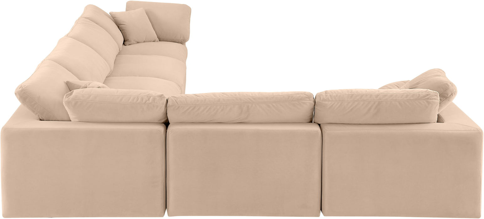 Comfy - 6 Piece Velvet Modular Corner Sectional - Simple Home Plus