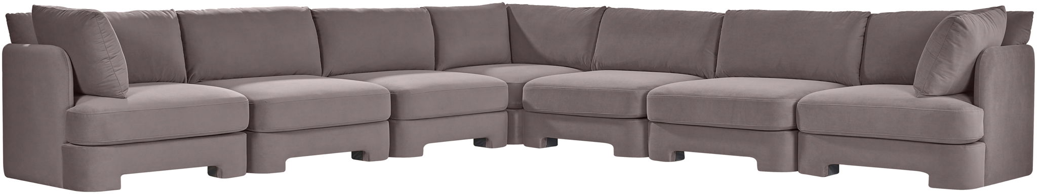 Hammond - Velvet Performance Fabric Upholstered 7 Piece Corner Sectional