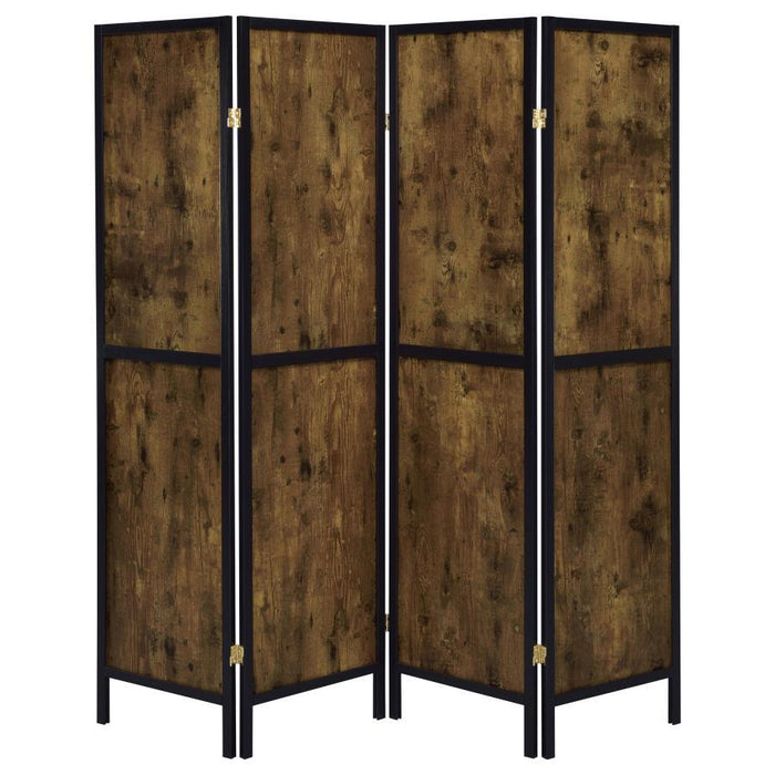 Deepika - 4-Panel Room Divider Folding Screen - Rustic Nutmeg - Simple Home Plus