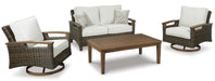 Paradise Trail - Loveseat w/Cushion - Medium Brown - Simple Home Plus