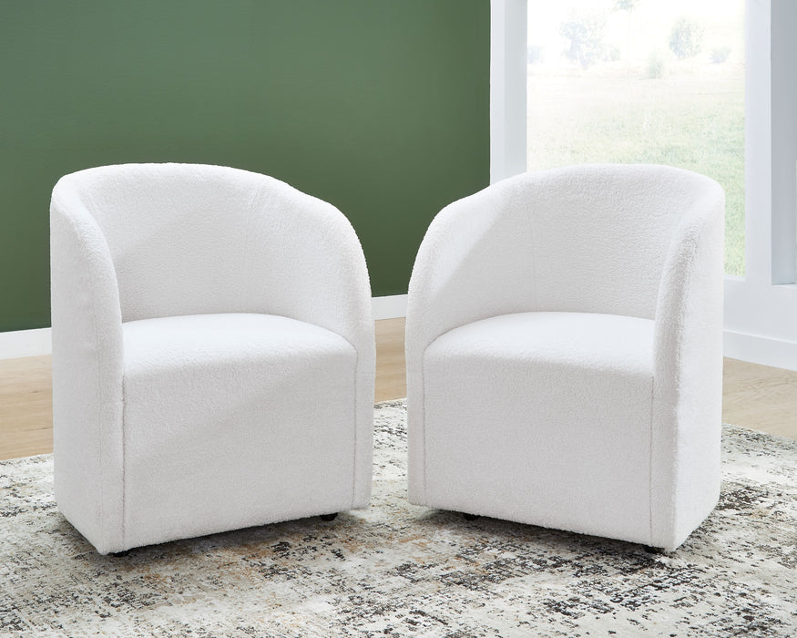 Rowanbeck - Ivory - Dining Upholstered Arm Chair (Set of 2) - Simple Home Plus