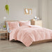 Malea - Twin Shaggy Comforter Mini Set - Blush - Simple Home Plus