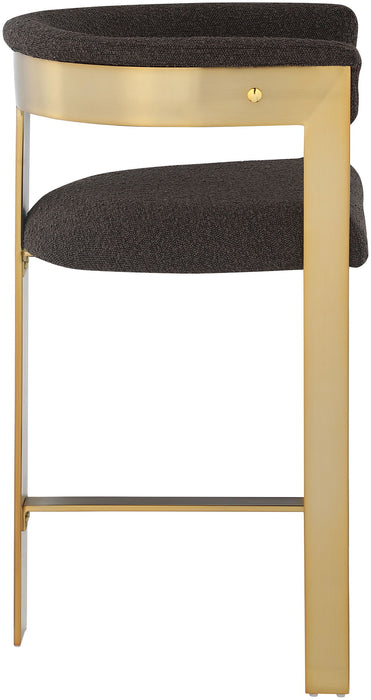 Romeo - Boucle Counter Stool With Gold Base (Set of 2) - Simple Home Plus