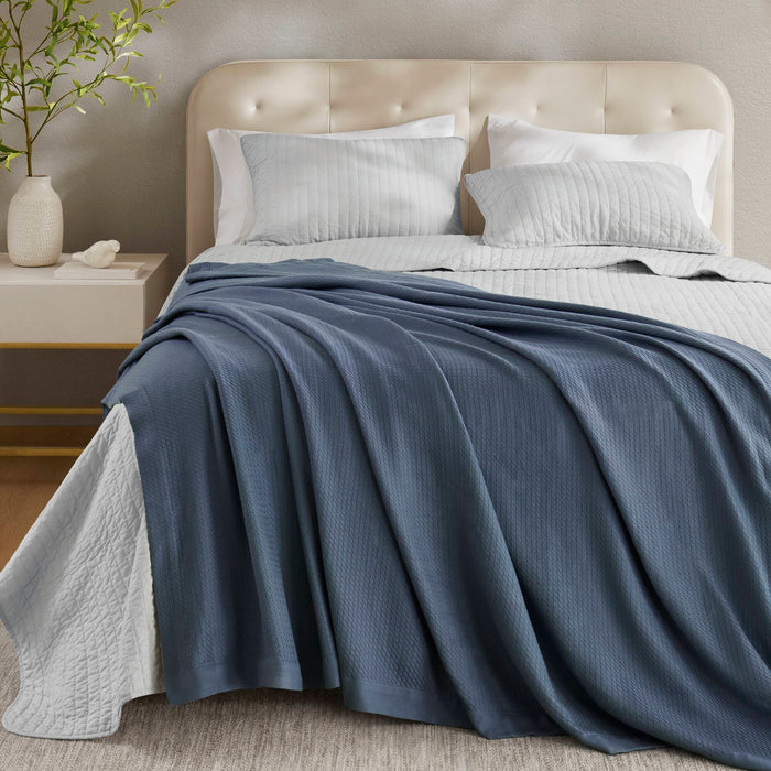 Egyptian Cotton - Twin Blanket - Blue