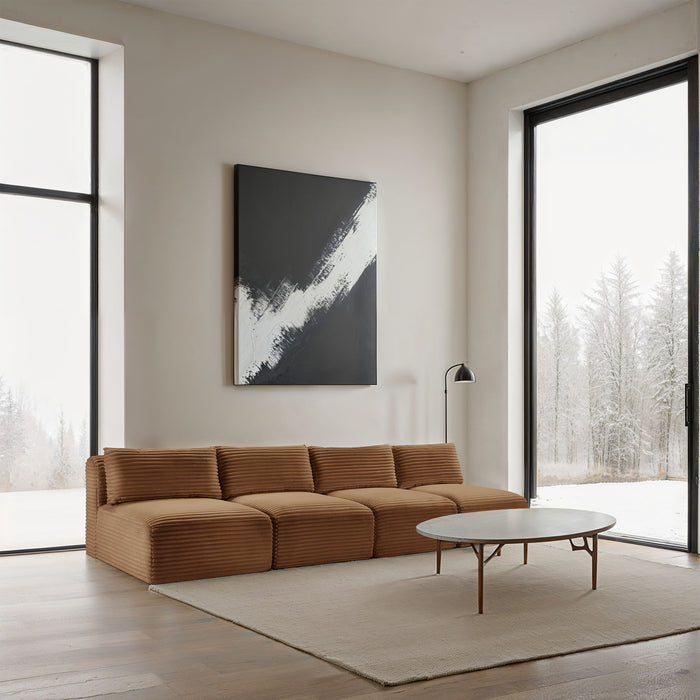 Shaggy - Fabric 4 Seat Modular Armless Sofa - Simple Home Plus