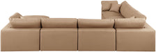Comfy - 7 Piece Faux Leather Modular Sectional With Chaise - Tan - Simple Home Plus