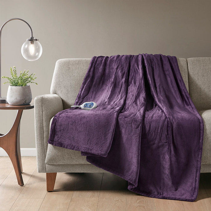 Heated Plush - Throw - Purple - Simple Home Plus