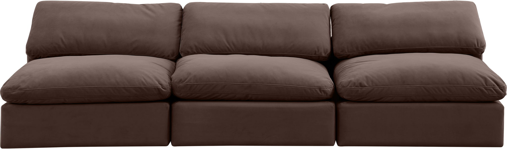 Comfy - Velvet Modular Armless Sofa 3 Seats - Simple Home Plus