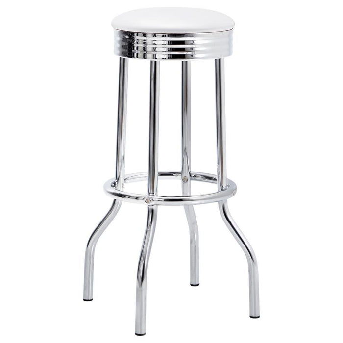 Retro - Upholstered Metal Swivel Bar Stool (Set of 2) - Simple Home Plus