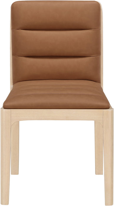 Ellis - Vegan Leather Upholstered Dining Chair (Set of 2) - Natural Base - Simple Home Plus