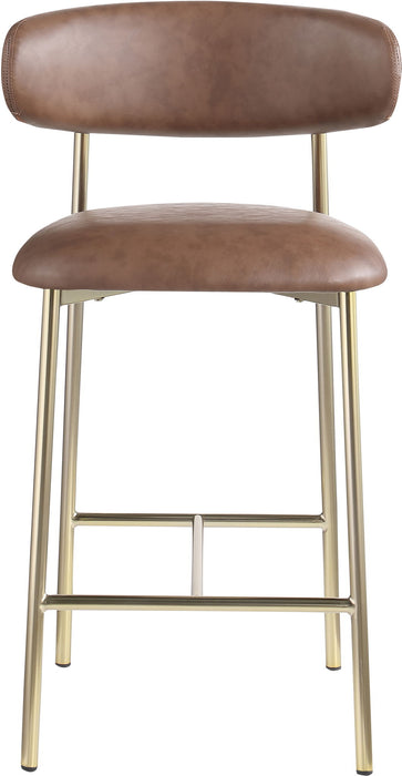 Lupita - Counter Stool With Brushed Gold Frame (Set of 2) - Simple Home Plus