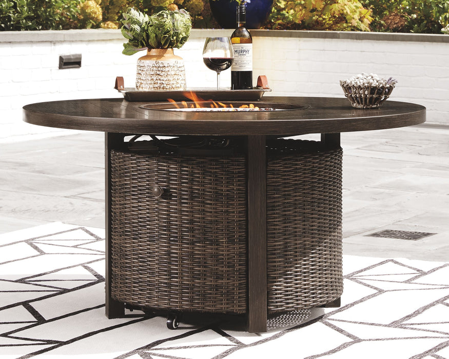 Paradise Trail - Medium Brown - Round Fire Pit Table - Simple Home Plus
