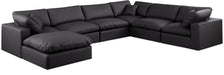 Comfy - 7 Piece Faux Leather Modular Sectional With Chaise - Simple Home Plus