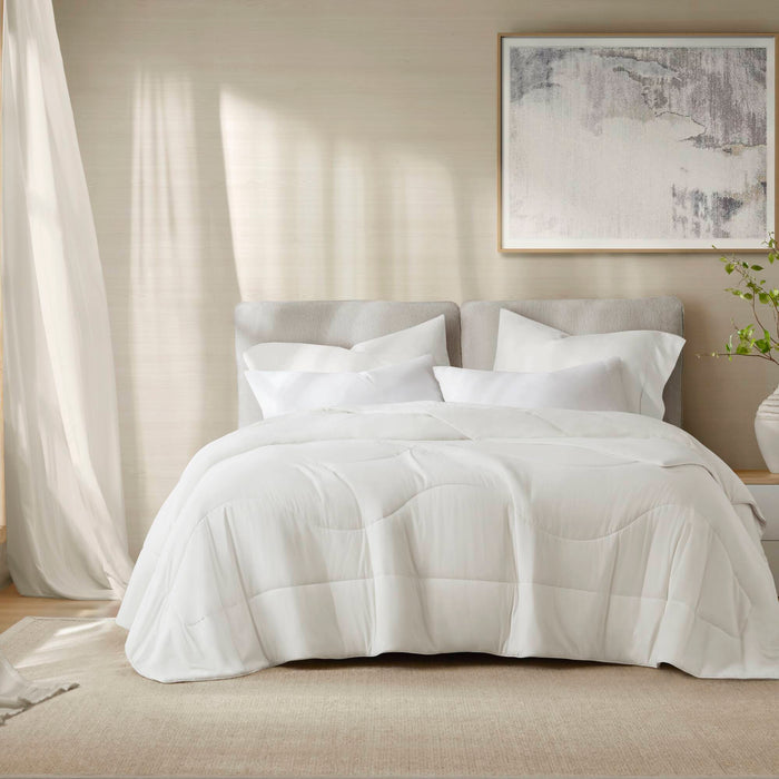 King/California King Reversible Tencel Comforter Blanket - White - Simple Home Plus