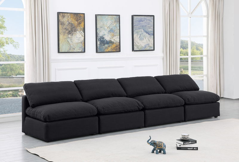 Indulge - Linen 4 Seat Modular Armless Sofa