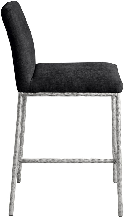Reeves - Chenille Fabric Upholstered Counter Stool (Set of 2) - Silver Base - Simple Home Plus