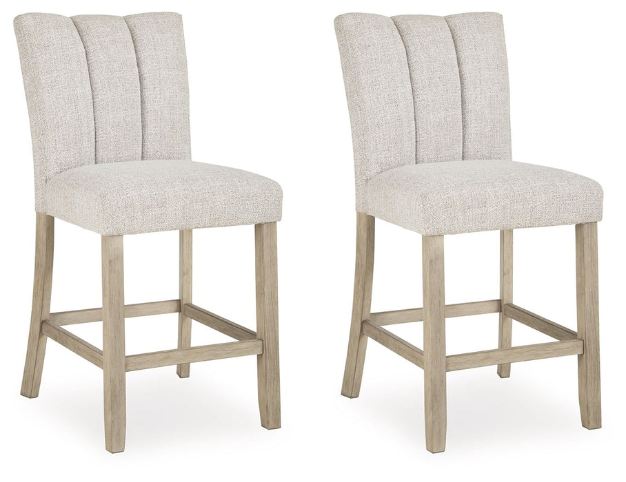 Larawyn - Upholstered Barstool (Set of 2) - Bisque - Simple Home Plus