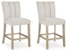 Larawyn - Upholstered Barstool (Set of 2) - Bisque - Simple Home Plus