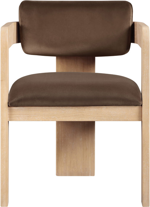 Sacha - Velvet Dining Chair With Natural Base (Set of 2) - Simple Home Plus