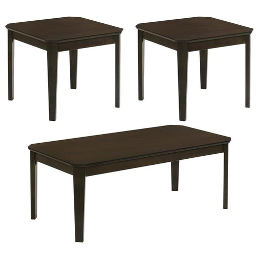 Amaro - 3 Piece Coffee And End Table Set - Dark Brown - Simple Home Plus
