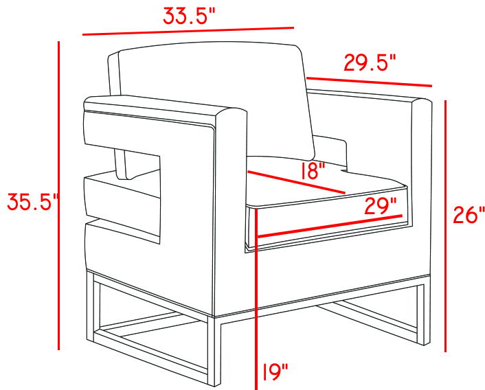 Noah - Accent Chair with Gold Legs - Simple Home Plus