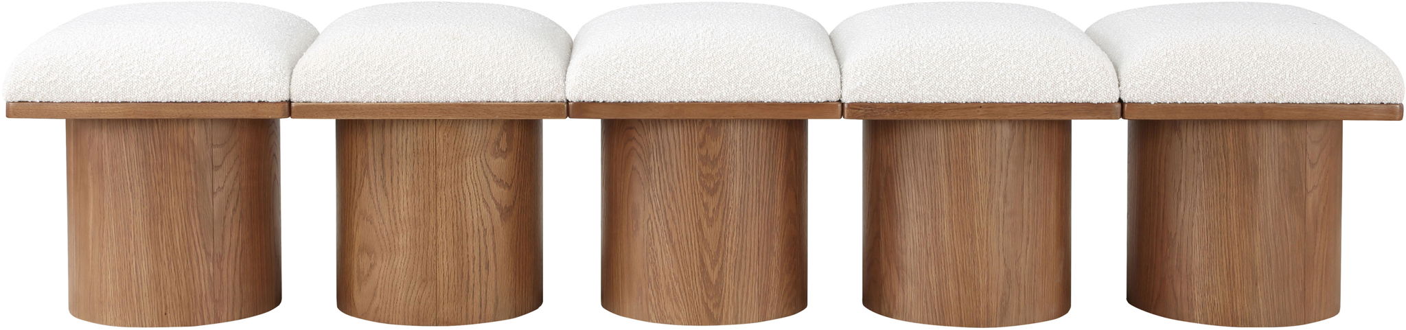 Pavilion - 5 Piece Modular Bench With Walnut Base - Simple Home Plus