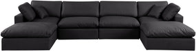 Comfy - 6 Piece Faux Leather Modular Double Chaise Sectional - Simple Home Plus