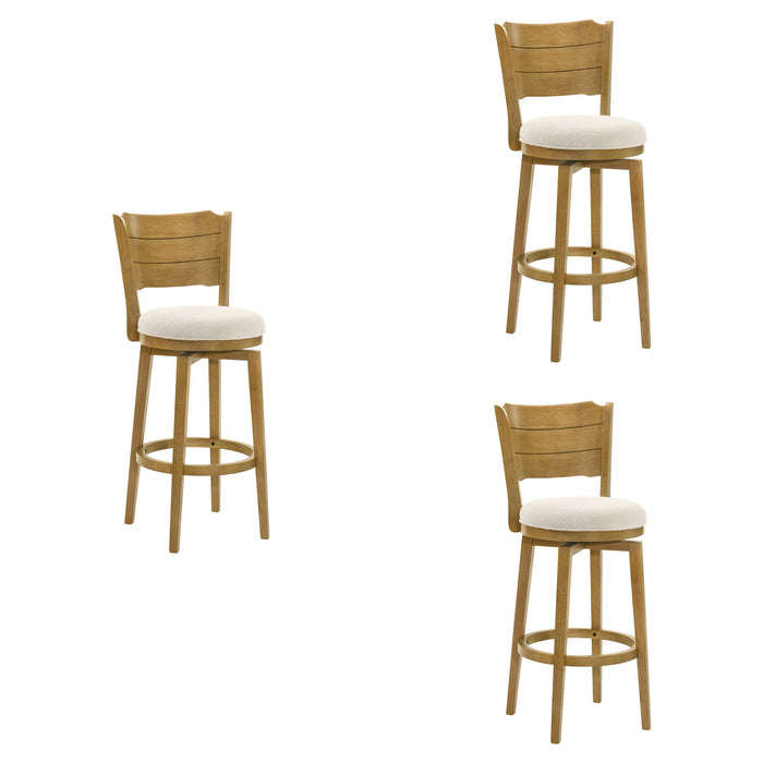 Winsley - Coastal Modern Swivel Wood Bar Height Kitchen Bar Stool - Simple Home Plus