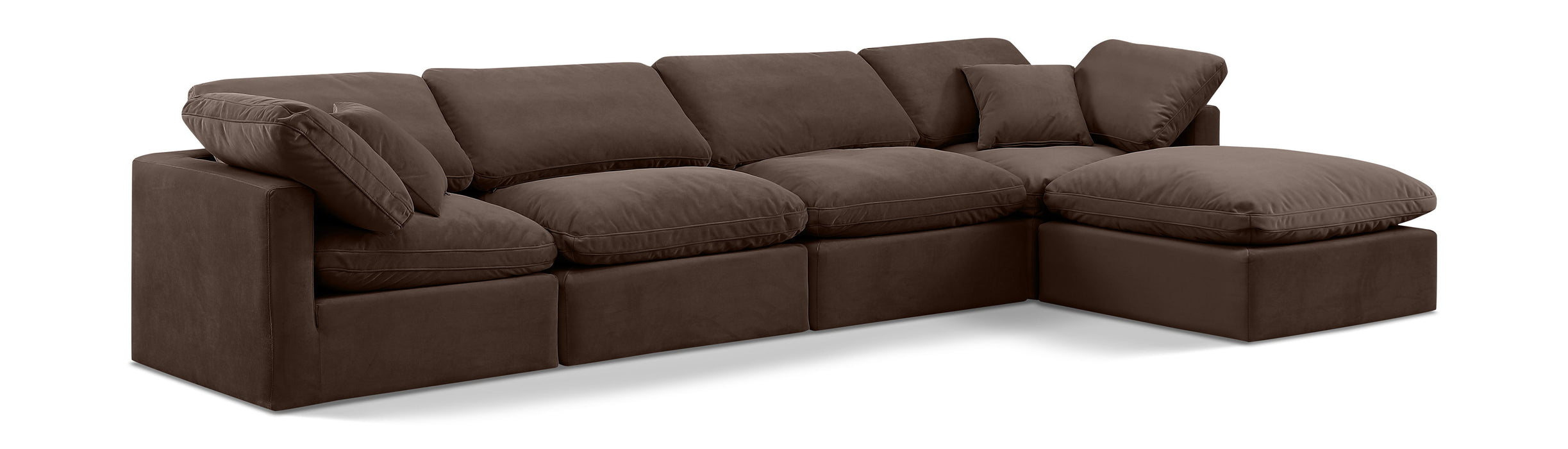 Indulge - Velvet 5 Piece Modular Sectional With Chaise - Simple Home Plus