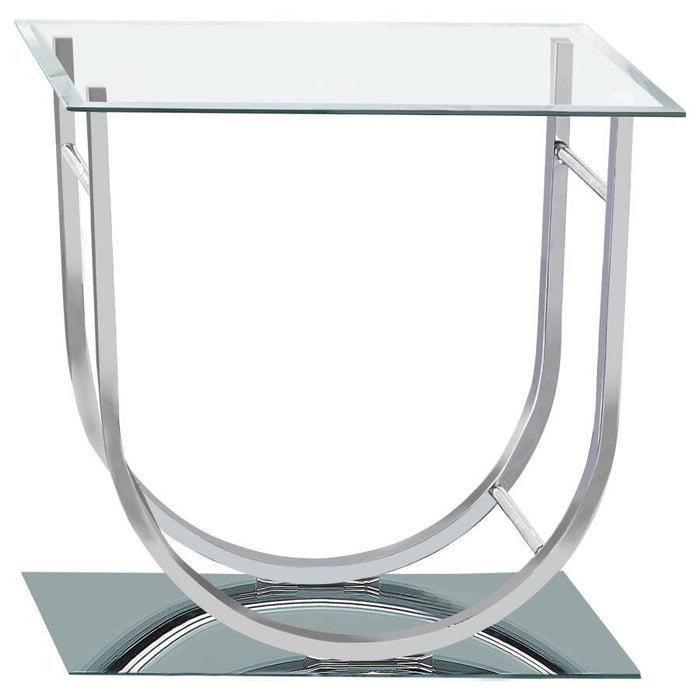 Danville - Rectangular U-Shaped Glass Top Table - Simple Home Plus