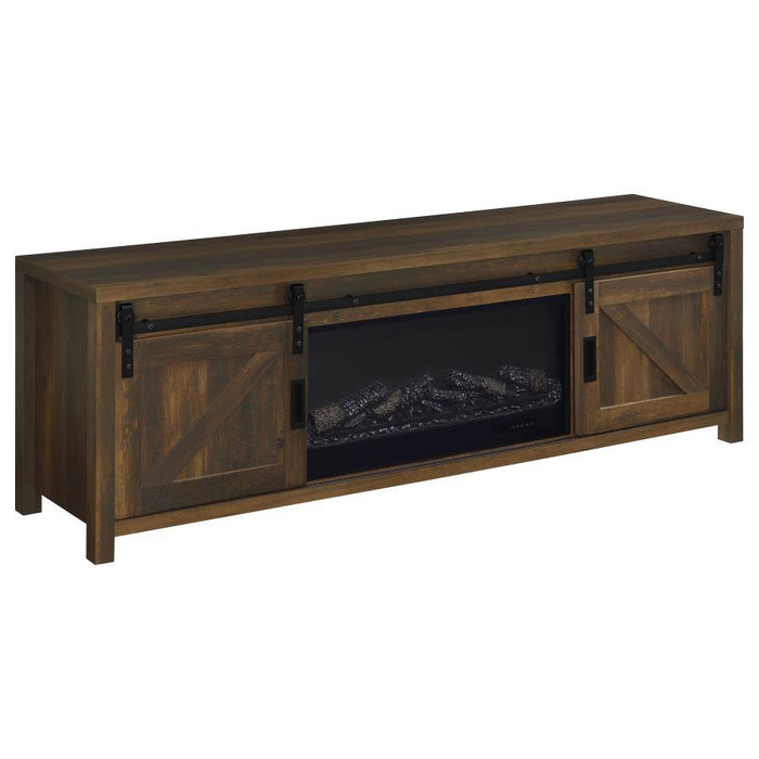 Enfield - 71" TV Stand Fireplace Media Console - Dark Pine - Simple Home Plus