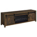Enfield - 71" TV Stand Fireplace Media Console - Dark Pine - Simple Home Plus