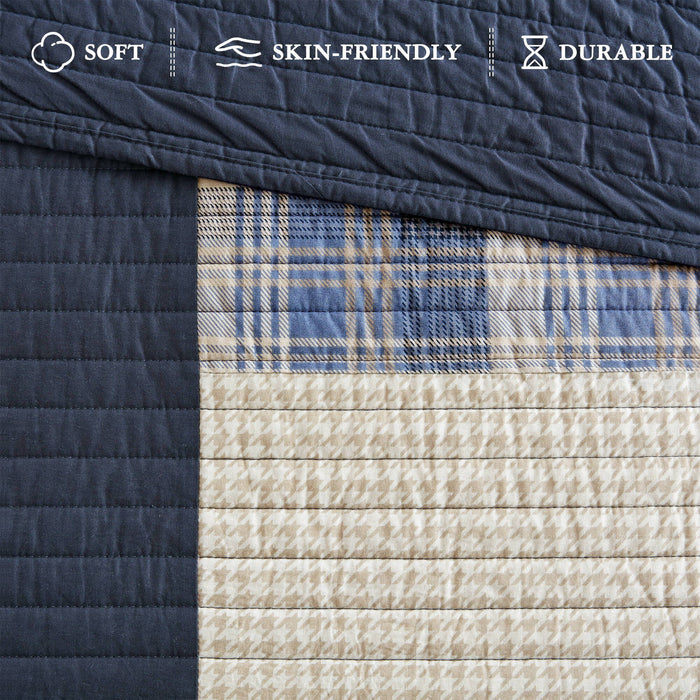 Winter Hills - 5 Piece Day Bed Bedding Set - Blue - Simple Home Plus