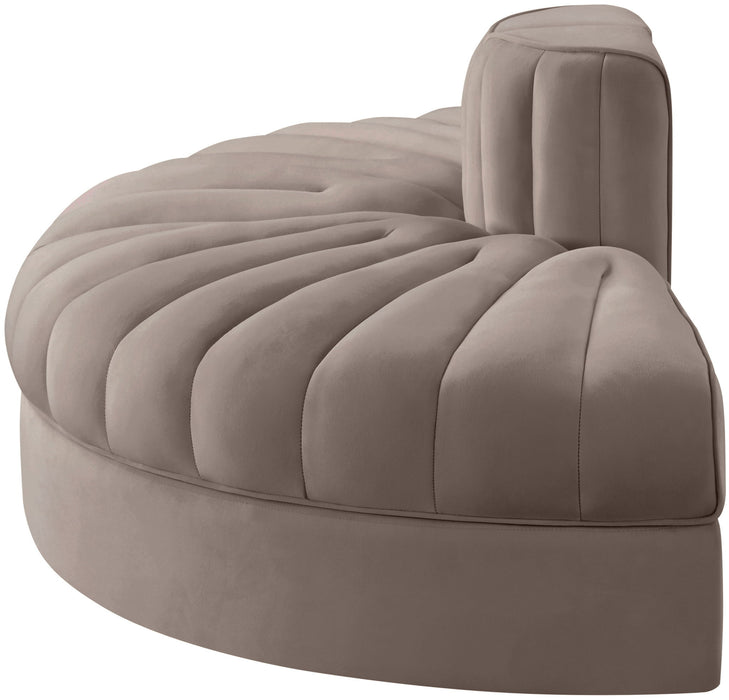 Rummi - Velvet Performance Fabric Upholstered 2 Piece  Rounded Modular Loveseat - Simple Home Plus