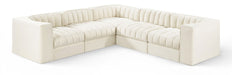Rummi - Symmetrical Velvet Performance Fabric Upholstered 5 Piece Modular Sectional - Simple Home Plus